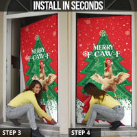 Funny Christmas Chicken Door Cover Merry F Caw F - Wonder Print Shop