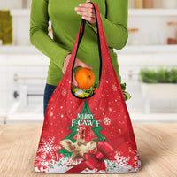 Funny Christmas Chicken Grocery Bag Merry F Caw F - Wonder Print Shop