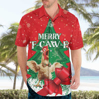 Funny Christmas Chicken Hawaiian Shirt Merry F Caw F - Wonder Print Shop