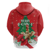Funny Christmas Chicken Hoodie Merry F Caw F - Wonder Print Shop