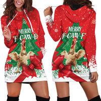 Funny Christmas Chicken Hoodie Dress Merry F Caw F - Wonder Print Shop