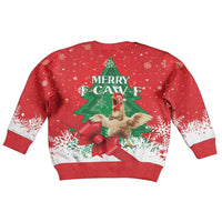 Funny Christmas Chicken Kid Ugly Christmas Sweater Merry F Caw F - Wonder Print Shop