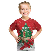 Funny Christmas Chicken Kid T Shirt Merry F Caw F - Wonder Print Shop