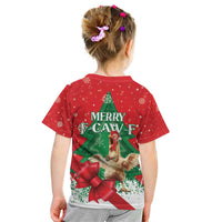 Funny Christmas Chicken Kid T Shirt Merry F Caw F - Wonder Print Shop