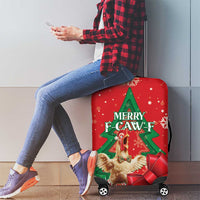 Funny Christmas Chicken Luggage Cover Merry F Caw F - Wonder Print Shop