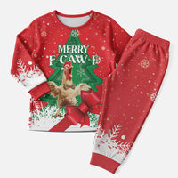 Funny Christmas Chicken Christmas Pajama Set Merry F Caw F - Wonder Print Shop