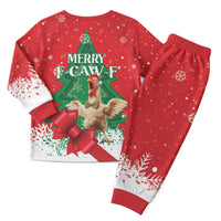Funny Christmas Chicken Christmas Pajama Set Merry F Caw F - Wonder Print Shop