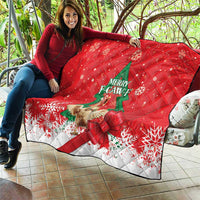Funny Christmas Chicken Quilt Merry F Caw F - Wonder Print Shop