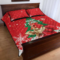 Funny Christmas Chicken Quilt Bed Set Merry F Caw F - Wonder Print Shop