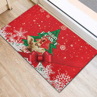 Funny Christmas Chicken Rubber Doormat Merry F Caw F - Wonder Print Shop