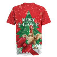 Funny Christmas Chicken Rugby Jersey Merry F Caw F - Wonder Print Shop