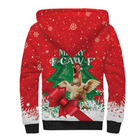 Funny Christmas Chicken Sherpa Hoodie Merry F Caw F - Wonder Print Shop