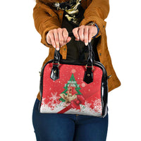 Funny Christmas Chicken Shoulder Handbag Merry F Caw F - Wonder Print Shop