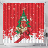 Funny Christmas Chicken Shower Curtain Merry F Caw F - Wonder Print Shop