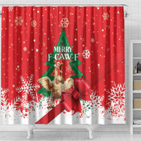 Funny Christmas Chicken Shower Curtain Merry F Caw F - Wonder Print Shop