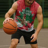 Funny Christmas Chicken Sleeveless Hoodie Merry F Caw F - Wonder Print Shop