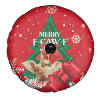 Funny Christmas Chicken Spare Tire Cover Merry F Caw F - Wonder Print Shop
