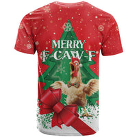 Funny Christmas Chicken T Shirt Merry F Caw F - Wonder Print Shop