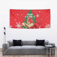 Funny Christmas Chicken Tapestry Merry F Caw F - Wonder Print Shop