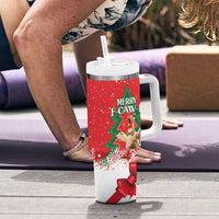 Funny Christmas Chicken Tumbler With Handle Merry F Caw F - Wonder Print Shop