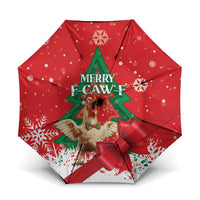 Funny Christmas Chicken Umbrella Merry F Caw F - Wonder Print Shop