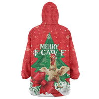 Funny Christmas Chicken Wearable Blanket Hoodie Merry F Caw F - Wonder Print Shop