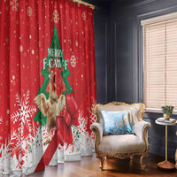 Funny Christmas Chicken Window Curtain Merry F Caw F - Wonder Print Shop