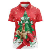 Funny Christmas Chicken Women Polo Shirt Merry F Caw F - Wonder Print Shop