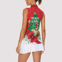 Funny Christmas Chicken Women Sleeveless Polo Shirt Merry F Caw F - Wonder Print Shop