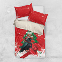 Funny Christmas Raven Bedding Set Merry F Caw F - Wonder Print Shop