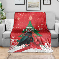 Funny Christmas Raven Blanket Merry F Caw F - Wonder Print Shop