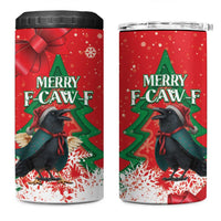 Funny Christmas Raven 4 in 1 Can Cooler Tumbler Merry F Caw F - Wonder Print Shop