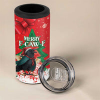Funny Christmas Raven 4 in 1 Can Cooler Tumbler Merry F Caw F - Wonder Print Shop