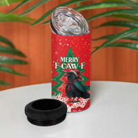 Funny Christmas Raven 4 in 1 Can Cooler Tumbler Merry F Caw F - Wonder Print Shop