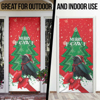 Funny Christmas Raven Door Cover Merry F Caw F - Wonder Print Shop