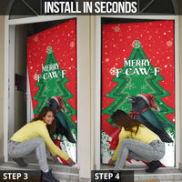 Funny Christmas Raven Door Cover Merry F Caw F - Wonder Print Shop