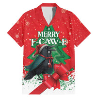 Funny Christmas Raven Family Matching Mermaid Dress and Hawaiian Shirt Merry F Caw F - Wonder Print Shop