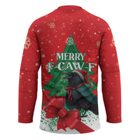 Funny Christmas Raven Hockey Jersey Merry F Caw F - Wonder Print Shop