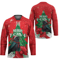 Funny Christmas Raven Hockey Jersey Merry F Caw F - Wonder Print Shop