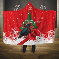 Funny Christmas Raven Hooded Blanket Merry F Caw F - Wonder Print Shop