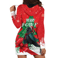 Funny Christmas Raven Hoodie Dress Merry F Caw F - Wonder Print Shop