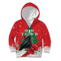 Funny Christmas Raven Kid Hoodie Merry F Caw F - Wonder Print Shop