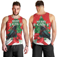Funny Christmas Raven Men Tank Top Merry F Caw F - Wonder Print Shop