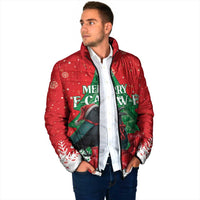 Funny Christmas Raven Padded Jacket Merry F Caw F - Wonder Print Shop