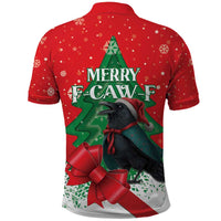 Funny Christmas Raven Polo Shirt Merry F Caw F - Wonder Print Shop