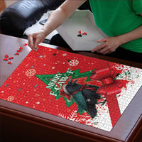 Funny Christmas Raven Puzzle Merry F Caw F - Wonder Print Shop