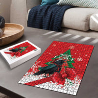 Funny Christmas Raven Puzzle Merry F Caw F - Wonder Print Shop