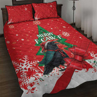Funny Christmas Raven Quilt Bed Set Merry F Caw F - Wonder Print Shop