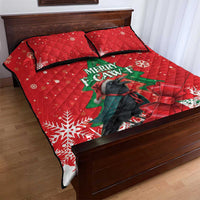 Funny Christmas Raven Quilt Bed Set Merry F Caw F - Wonder Print Shop