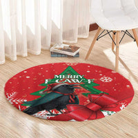 Funny Christmas Raven Round Carpet Merry F Caw F - Wonder Print Shop